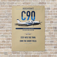 Thumbnail for Beechcraft King Air C90 vertical canvas print - no frame - beige background
