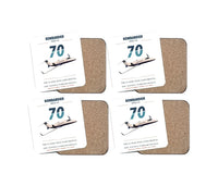 Thumbnail for Bombardier Learjet 70 design on white 4 pieces set coaster