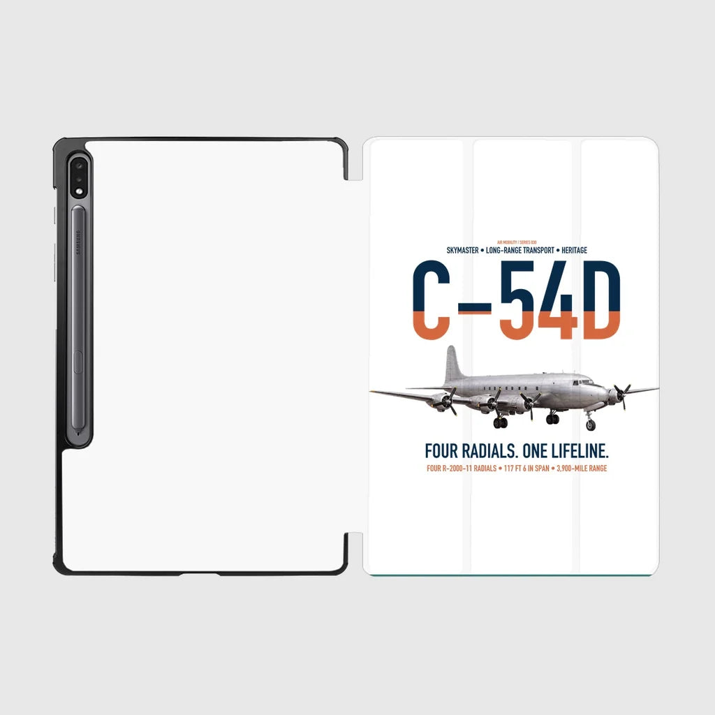 C-54D Skymaster design on white samsung tablet tablet case