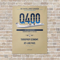 Thumbnail for De Havilland Dash 8-400 vertical canvas print - no frame - beige background