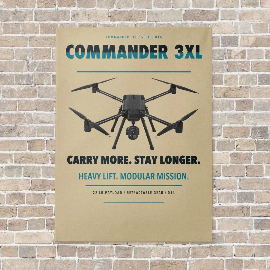 Draganfly Commander 3XL vertical canvas print - no frame - beige background