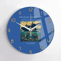 Thumbnail for VINTAGE G4271 - The Pearl Diver's Lift - Designed Wall Clocks design on blue no-frame