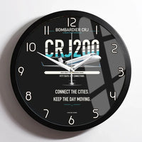 Thumbnail for Bombardier CRJ200 design on black framed wall clock