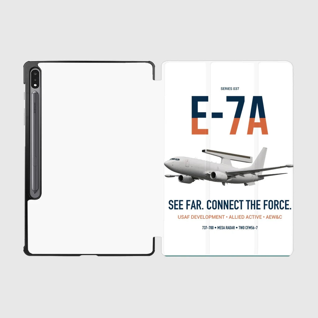 E-7A Wedgetail design on white samsung tablet tablet case