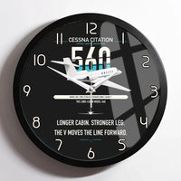 Thumbnail for Cessna Citation 560 - Citation V design on black framed wall clock