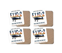 Thumbnail for F11C-2 Goshawk Dive from the High Hat design on white 4 pieces set coaster