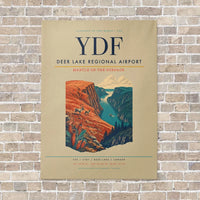 Thumbnail for Deer Lake Regional Airport YDF vertical canvas print - no frame - beige background