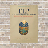 Thumbnail for El Paso International Airport ELP vertical canvas print - no frame - beige background