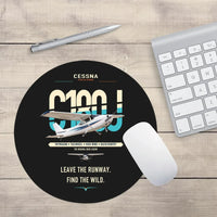 Thumbnail for Cessna 180J Skywagon design on black round mouse pad
