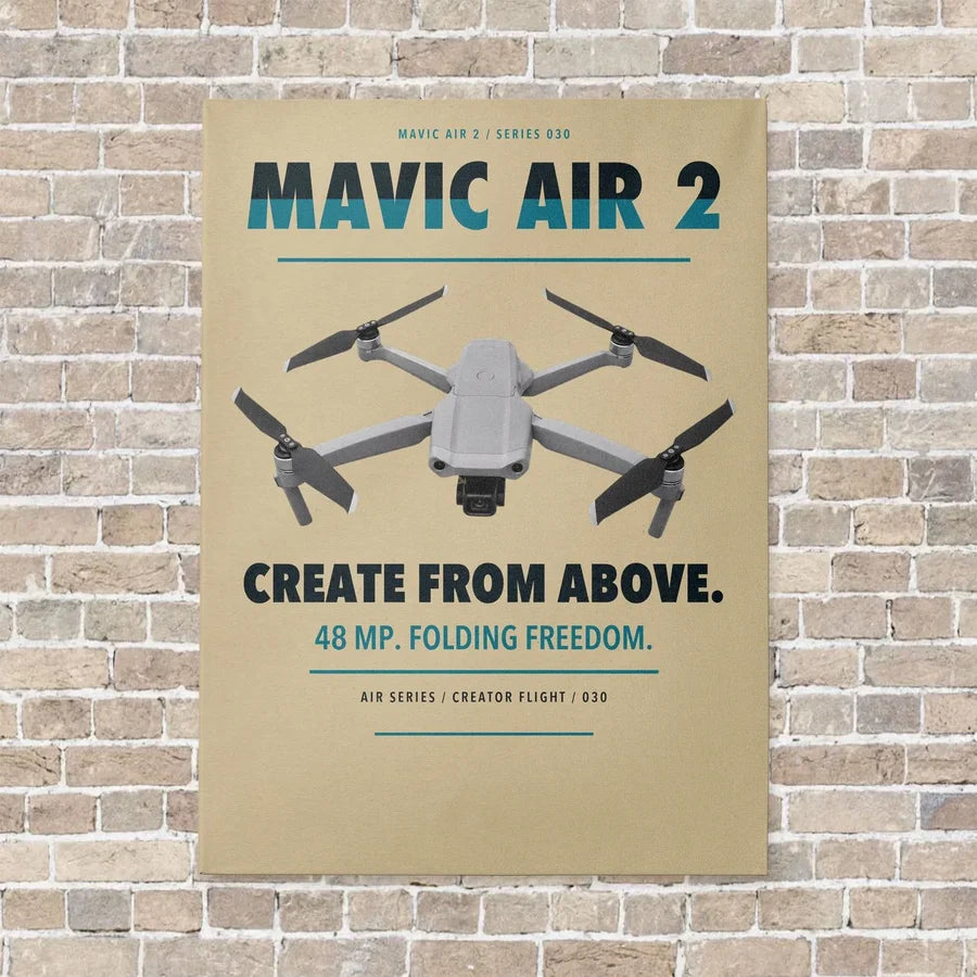 DJI Mavic Air 2 vertical canvas print - no frame - beige background
