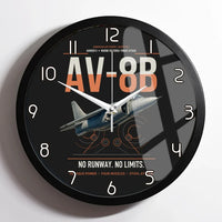 Thumbnail for AV-8B Harrier II design on black framed wall clock