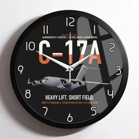 Thumbnail for C-17A Globemaster III design on black framed wall clock