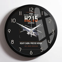Thumbnail for Airbus H215 design on black framed wall clock