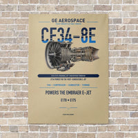 Thumbnail for CF34-8E vertical canvas print - no frame - beige background