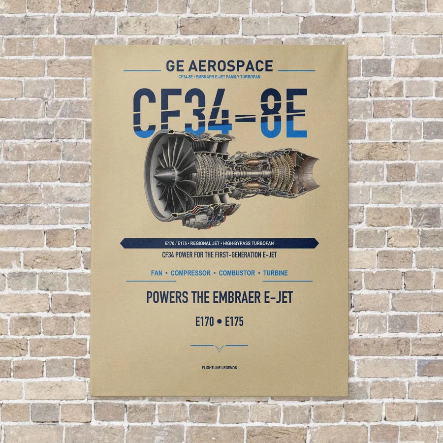 CF34-8E vertical canvas print - no frame - beige background