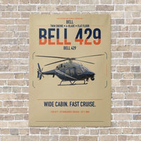 Thumbnail for Bell 429 vertical canvas print - no frame - beige background