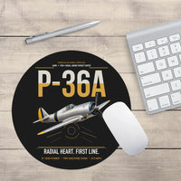 Thumbnail for P-36A Hawk design on black round mouse pad