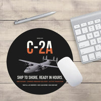 Thumbnail for C-2A Greyhound design on black round mouse pad