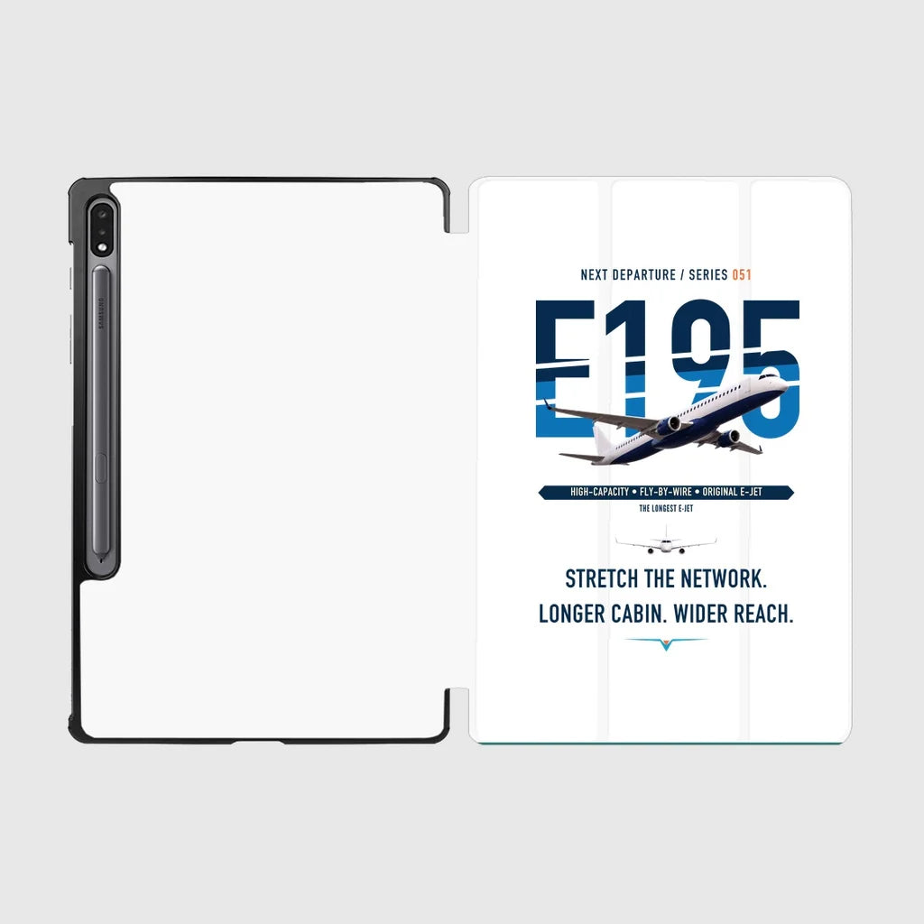 Embraer E195 design on white samsung tablet tablet case