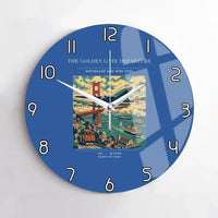 Thumbnail for VINTAGE G4116 - The Golden Gate Departure - Designed Wall Clocks design on blue no-frame