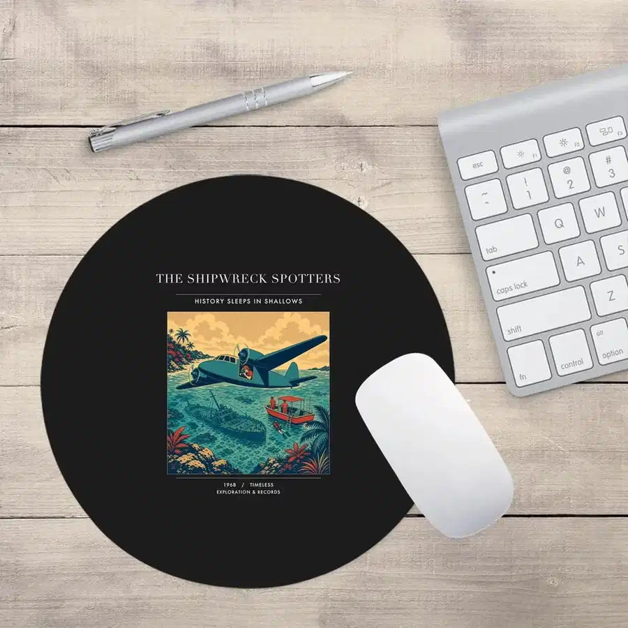VINTAGE G4369 - The Shipwreck Spotters - Designed Mouse Pads design on black round