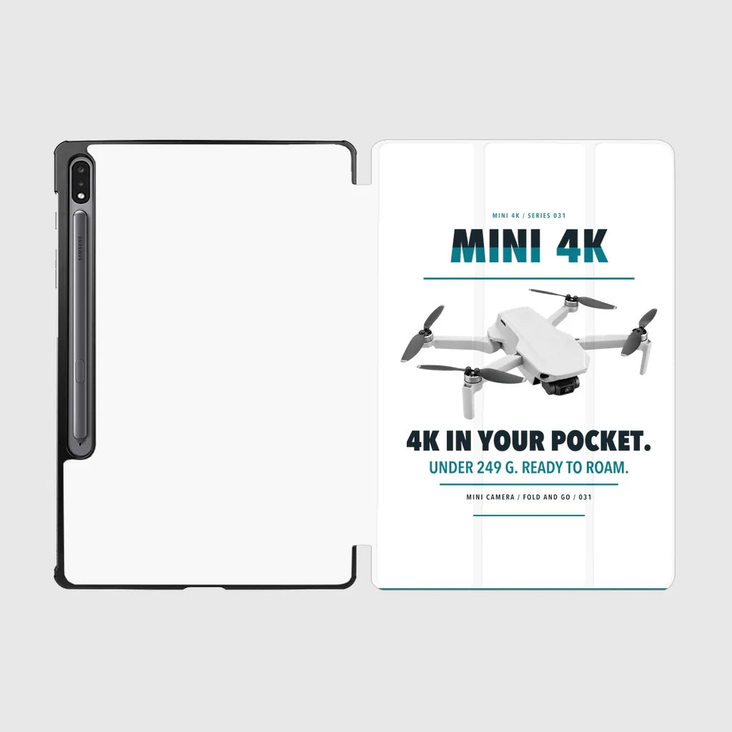 DJI Mini 4K design on white samsung tablet tablet case