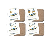 Thumbnail for Martin B-10 design on white 4 pieces set coaster