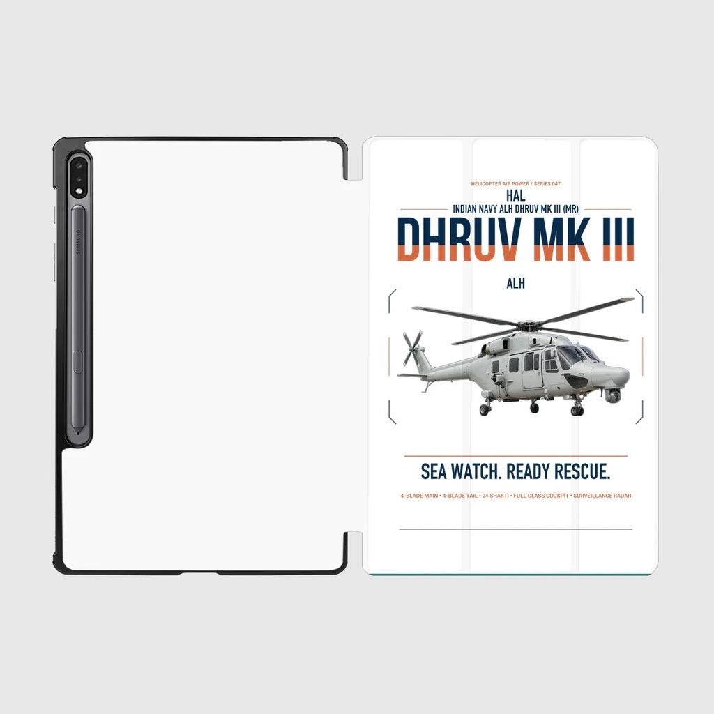 HAL ALH Dhruv Mk III design on white samsung tablet tablet case