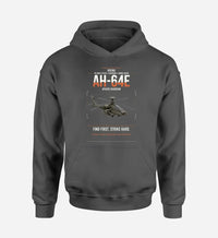 Thumbnail for Boeing AH-64E Apache Guardian design on dark gray double-side hoodie, single-side print