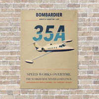 Thumbnail for Bombardier Learjet 35A vertical canvas print - no frame - beige background