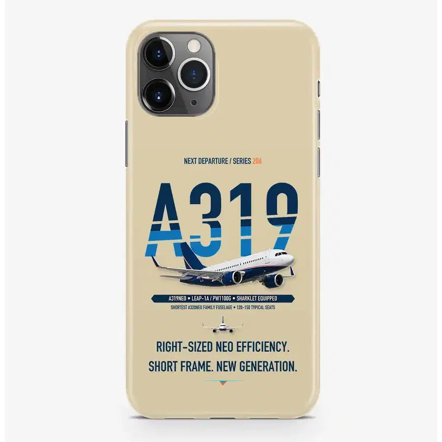 Airbus A319neo Case ProMax design on beige iphone case promax