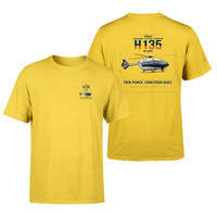Thumbnail for Airbus H135 design on yellow t-shirt, double-side print