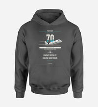 Thumbnail for Fokker 70 design on dark gray double-side hoodie, single-side print