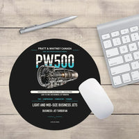 Thumbnail for PW500 design on black round mouse pad