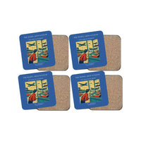 Thumbnail for The Model Shop Window - Designed Coasters design on blue 4-pieces-set