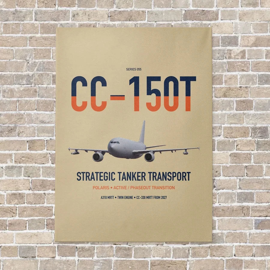 Airbus CC-150T Polaris vertical canvas print - no frame - beige background