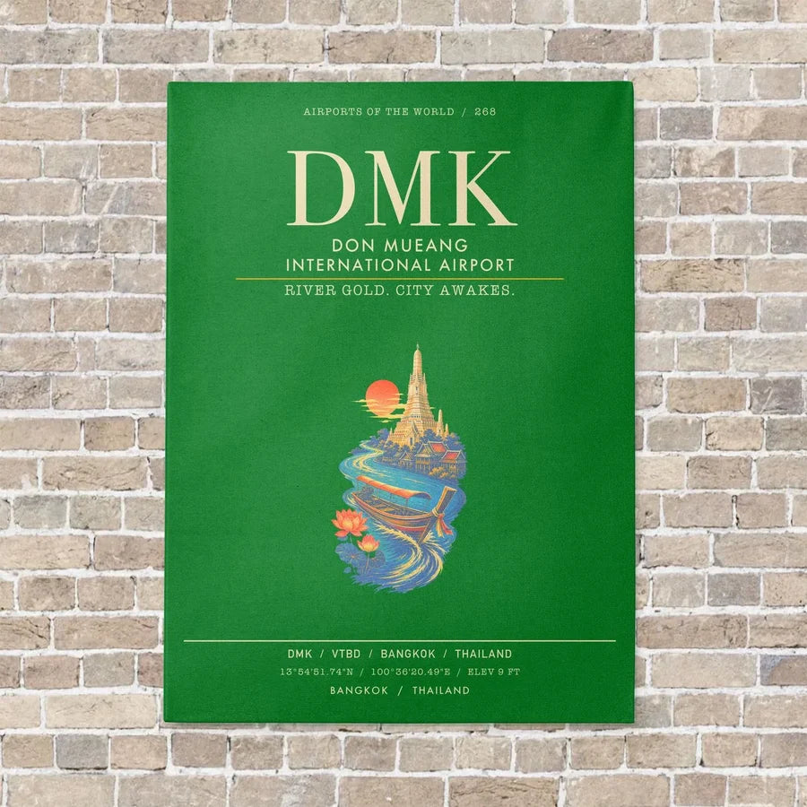 Don Mueang International Airport Bangkok DMK - Canvas Framed - Green