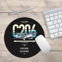 Thumbnail for Cessna 206 Stationair design on black round mouse pad