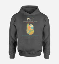Thumbnail for Perpignan–Rivesaltes Airport (PGF) design on dark gray hoodie single-side print