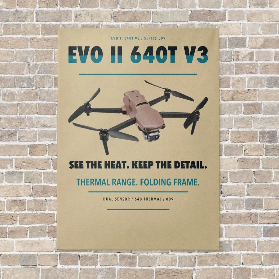 Autel EVO II Dual 640T V3 vertical canvas print - no frame - beige background