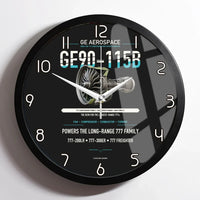 Thumbnail for GE90-115B design on black framed wall clock