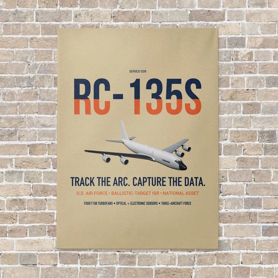 RC-135S Cobra Ball vertical canvas print - no frame - beige background