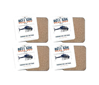 Thumbnail for Bell 505 design on white 4 pieces set coaster