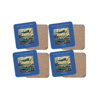 Thumbnail for The Storm Surge Patrol - Designed Coasters design on blue 4-pieces-set