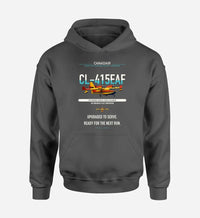 Thumbnail for Canadair CL-415EAF design on dark gray double-side hoodie, single-side print