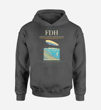 Thumbnail for Bodensee-Airport Friedrichshafen (FDH) design on dark gray hoodie single-side print