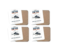 Thumbnail for Leonardo AW169 design on white 4 pieces set coaster