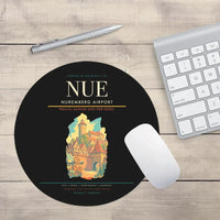 Thumbnail for Nuremberg Airport (NUE) design on black round mouse pad