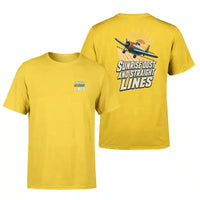 Thumbnail for SIGNAL 574 - Sunrise Dust And Straight Lines - Double-Side T-Shirt design on yellow double side t shirt