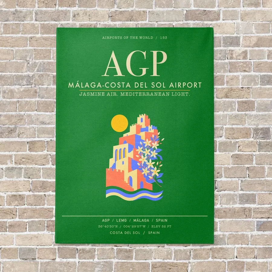 Malaga-Costa del Sol Airport AGP - Canvas Framed - Green